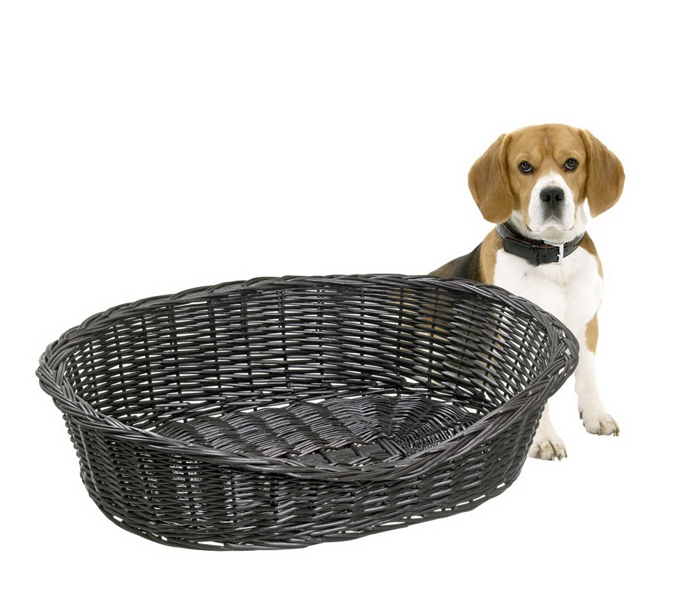 Natural Willow Dog Bed (Black)