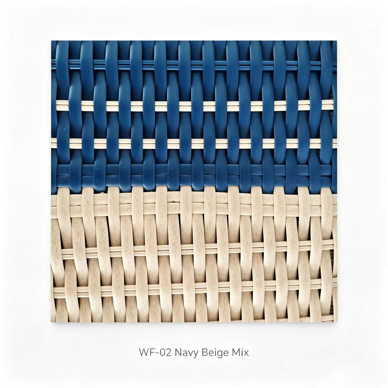 navy and beige two color mix wicker woven pattern, resin wicker, flat wicker , two tone woven for furniture