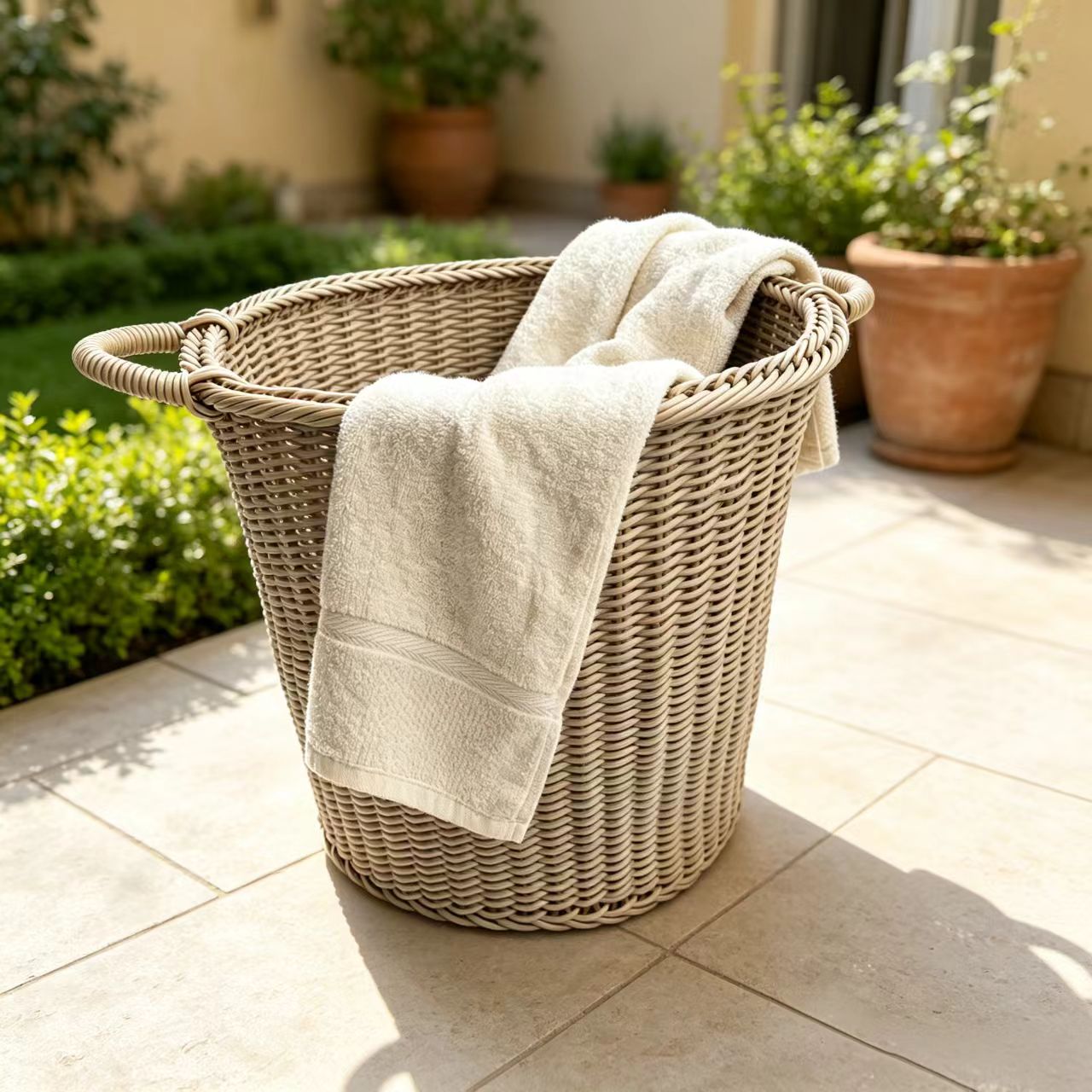 Resin Wicker Storage Hamper