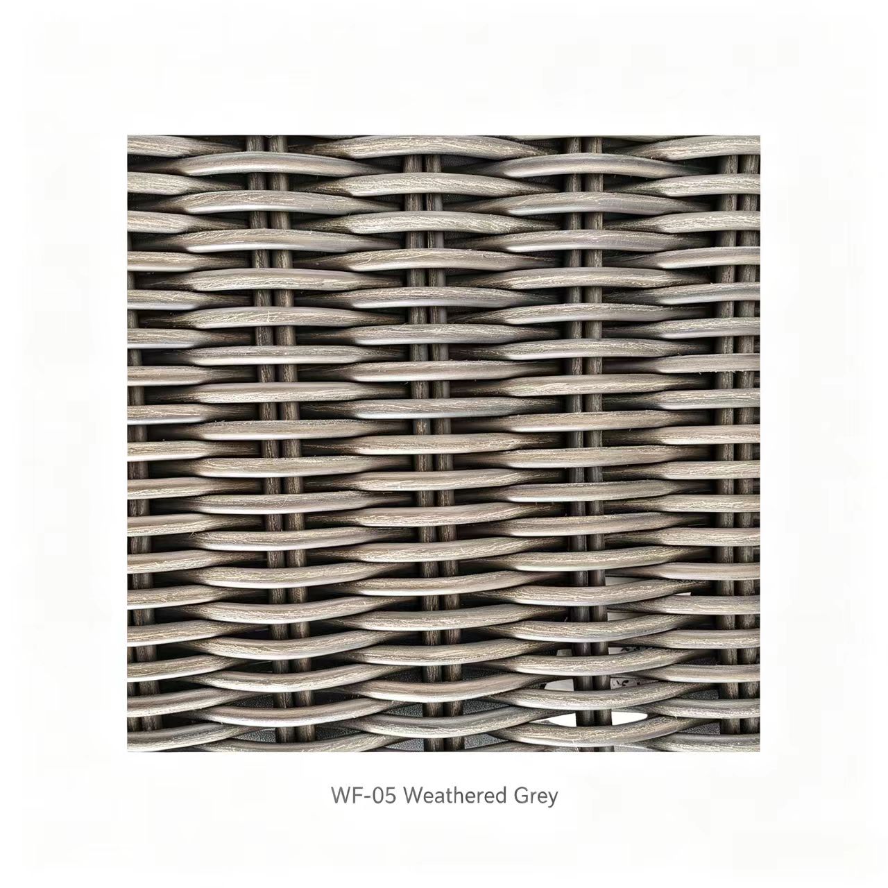 weathered grey round wicker woven pattern, 5mm and 6mm resin wicker , water proof for outdoor furniture